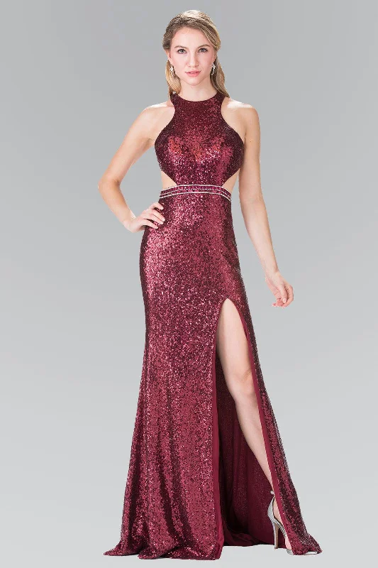 Prom Formal Sequins Long Dress with Side Slit