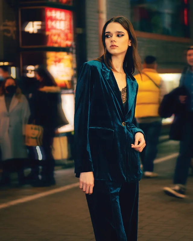 Eternity Velvet Blazer | Women | Dark Teal