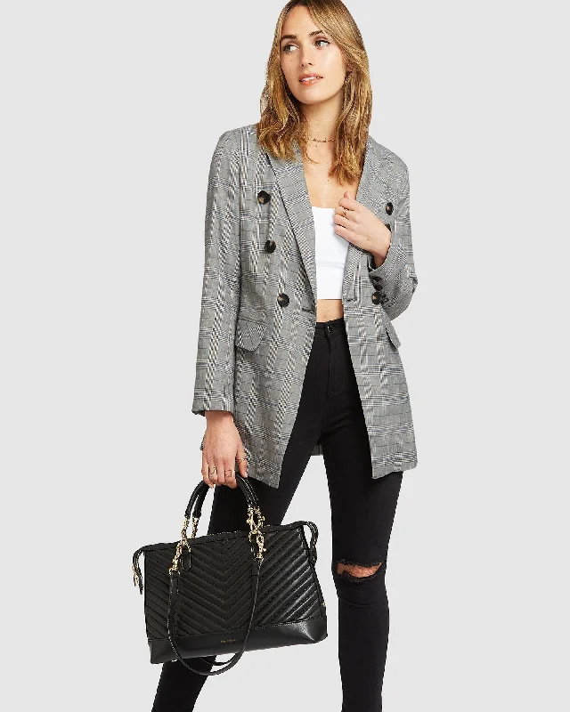 Too Cool For Work Plaid Blazer | Women | Charcoal