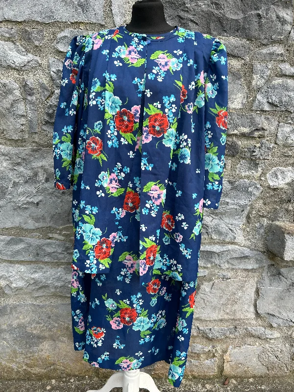 90s blue floral dress&open jacket uk 16-18