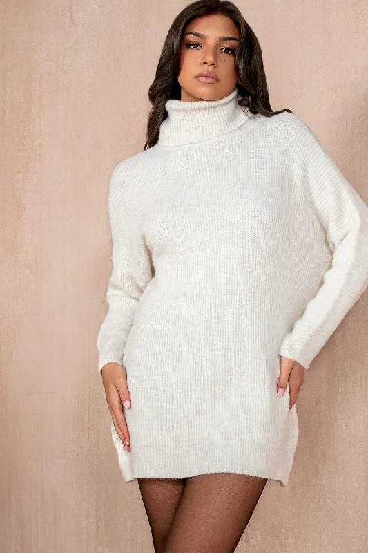 Pennie Cream Knit Jumper Dress