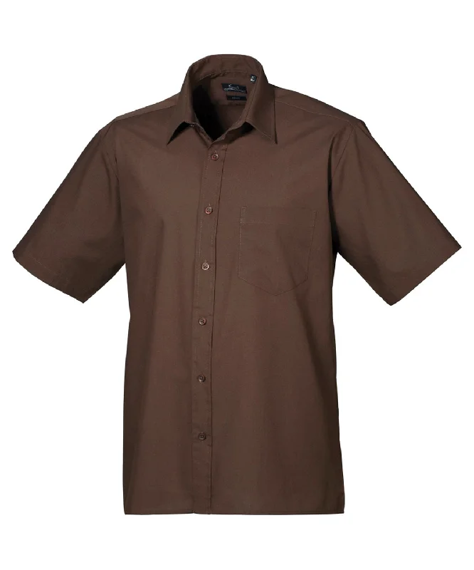 Brown - Short sleeve poplin shirt