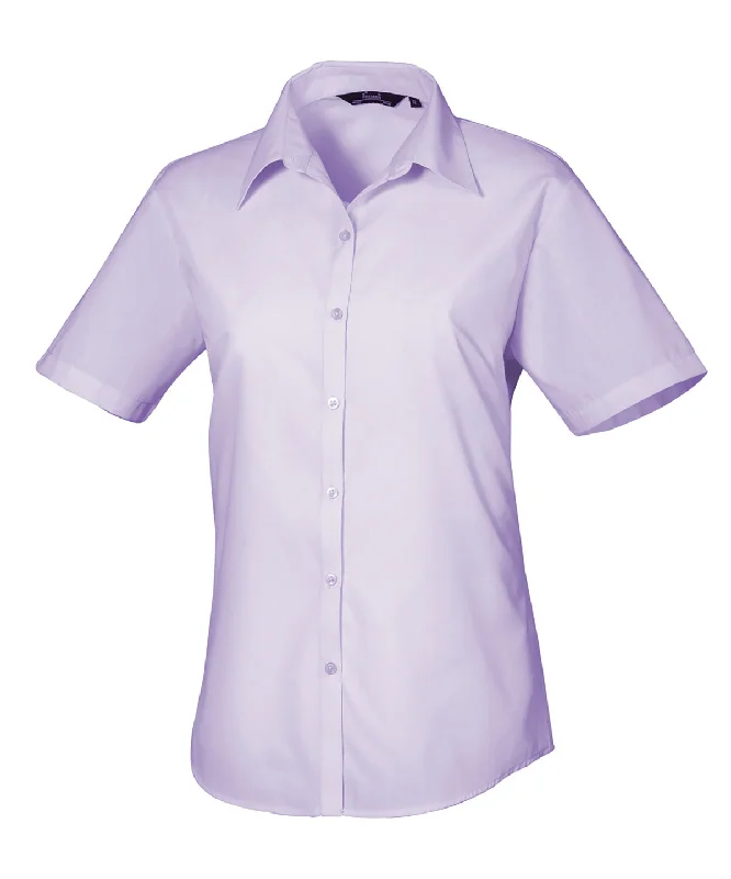 Lilac - Women's short sleeve poplin blouse