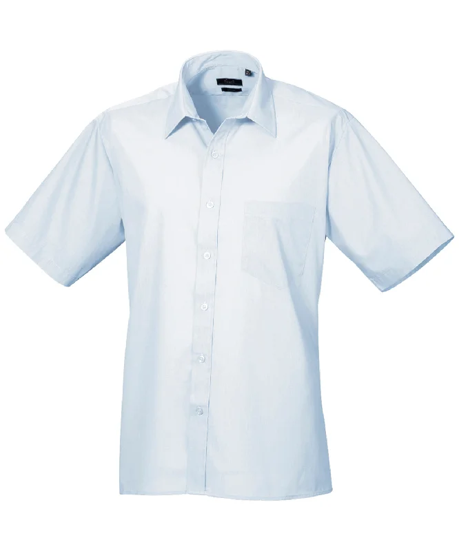 Light Blue* - Short sleeve poplin shirt