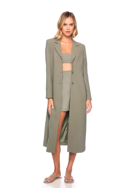 pebble crepe long blazer