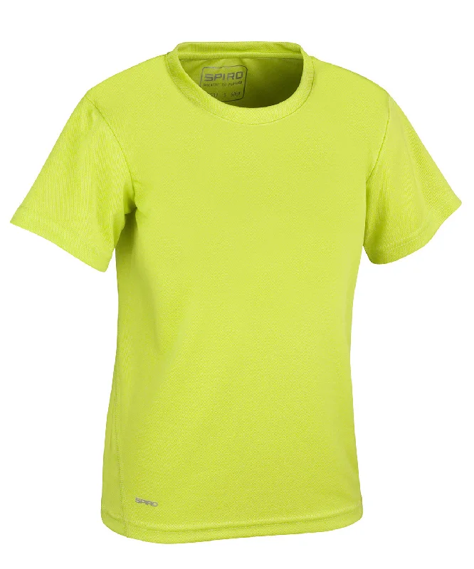 Lime Green - Spiro quick-dry short sleeve junior t-shirt