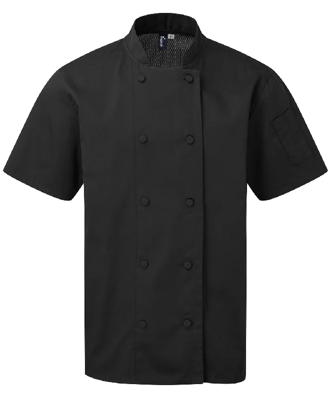 Black - Chefs Coolchecker® short sleeve jacket