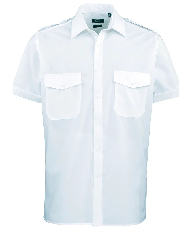 Light Blue - Short sleeve pilot shirt