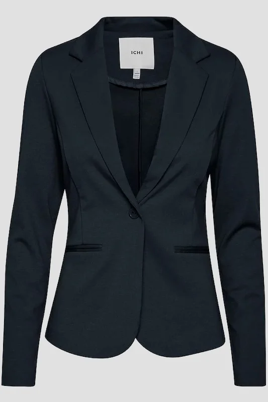 Women's ICHI Navy Blue IHKATE Blazer