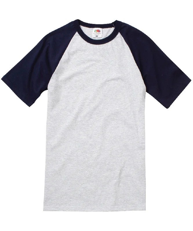 Heather Grey/Deep Navy - Short sleeve baseball T