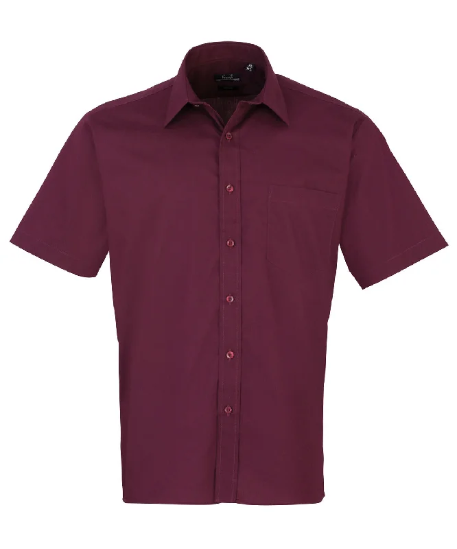 Aubergine - Short sleeve poplin shirt