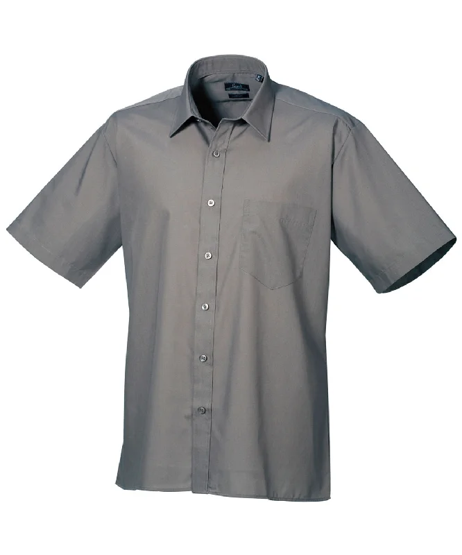 Dark Grey* - Short sleeve poplin shirt