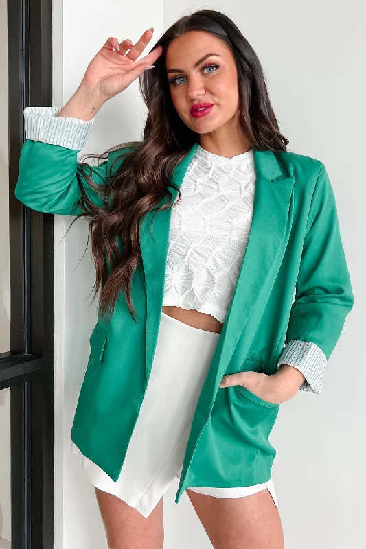 True Potential Cuffed Sleeve Blazer (Green)