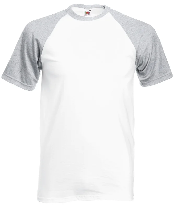 White/Heather Grey* - Short sleeve baseball T