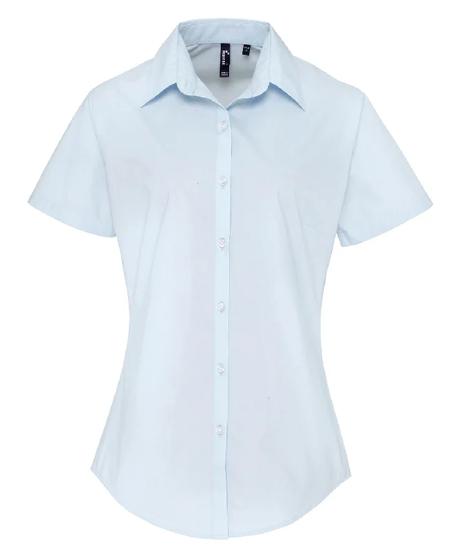 Light Blue - Women's supreme poplin short sleeve shirt