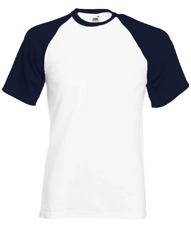 White/Deep Navy* - Short sleeve baseball T