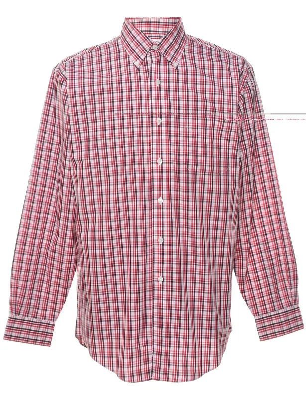 Brooks Brothers Red & Grey Checked Shirt - M