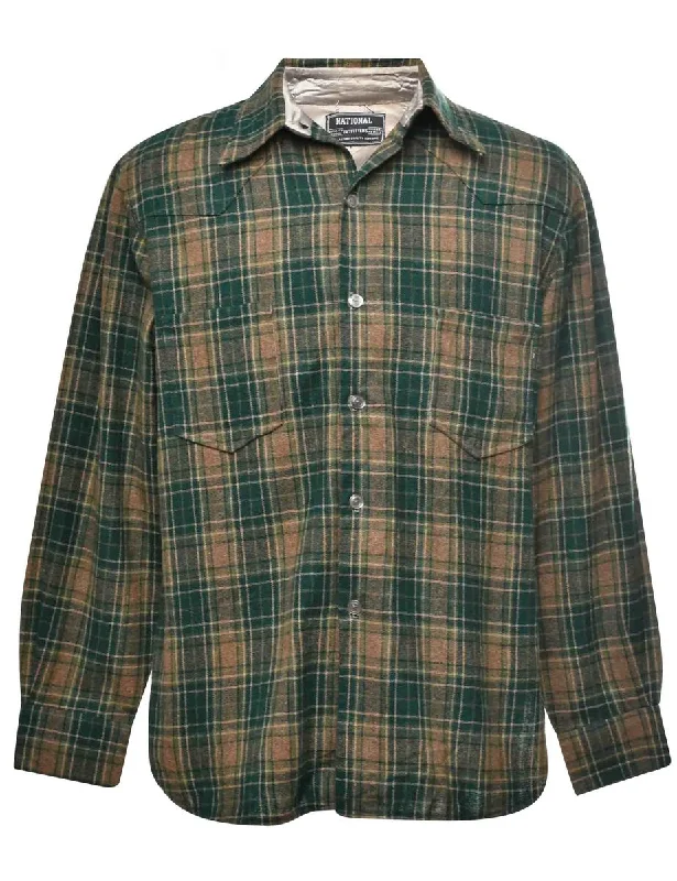 Brown Checked Shirt - M