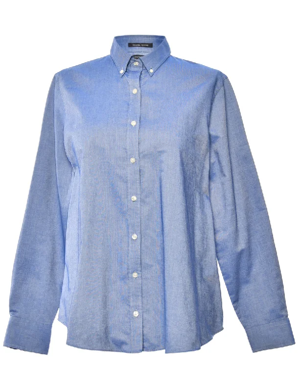 Button Front Blue Shirt - M