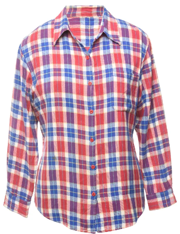 Button Front Checked Shirt - S