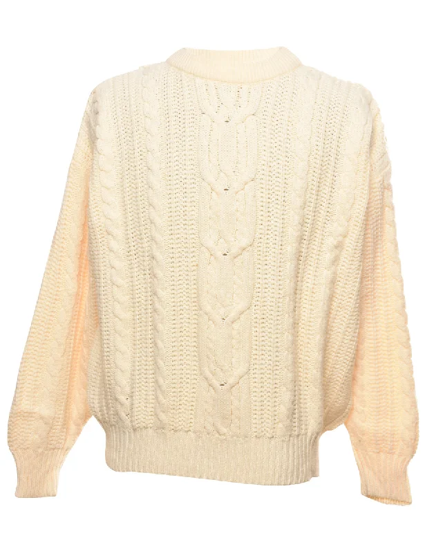 Cable Knit Jumper - L