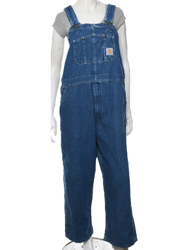 Carhartt Medium Wash Classic Workwear Dungarees - W44 L27