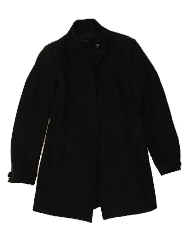 BENETTON Womens Overcoat UK 12 Medium Black