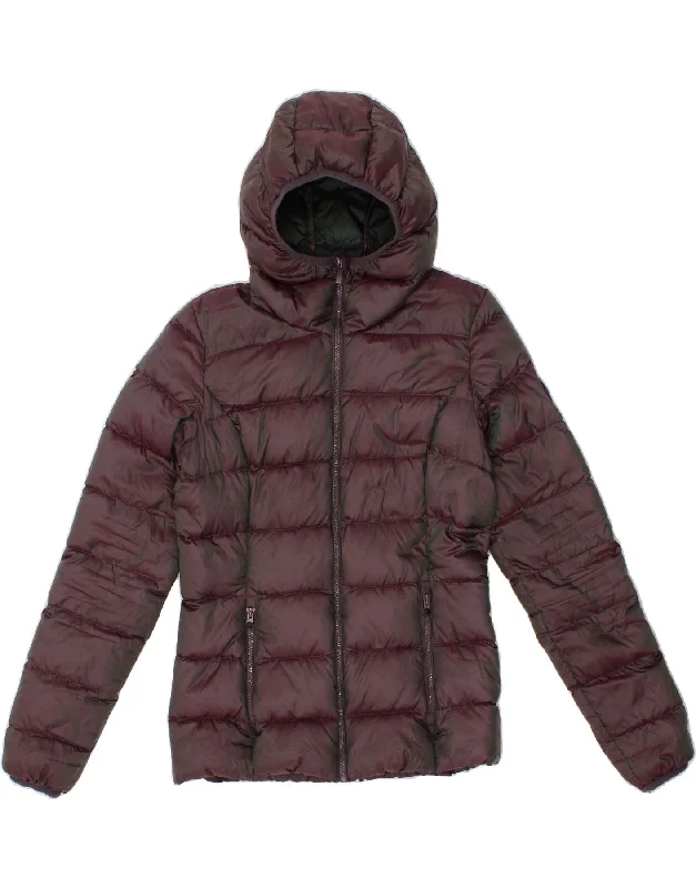 BEST COMPANY Womens Hooded Padded Jacket UK 12 Medium Purple