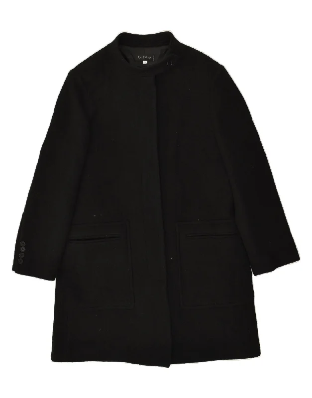 BYBLOS Womens Overcoat IT 44 Medium Black Lambswool