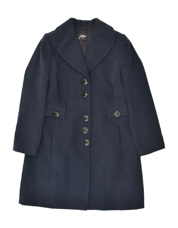 GATTINONI Womens Overcoat UK 14 Large Navy Blue