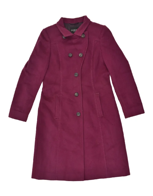 HOBBS Womens Overcoat UK 12 Medium Purple Wool