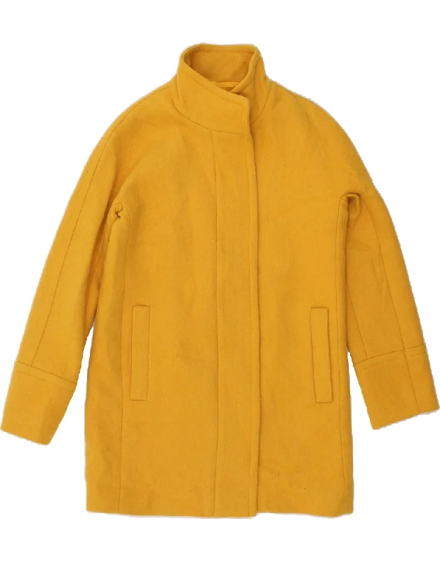 J. CREW Womens Overcoat US 2 XS Yellow Polyester