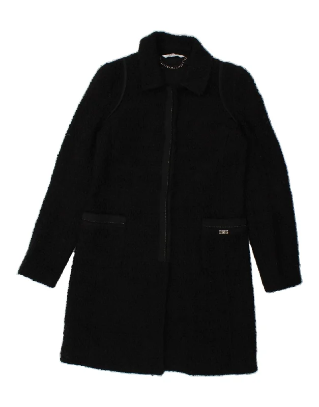 LIU JO Womens Overcoat IT 42 Medium Black Acrylic