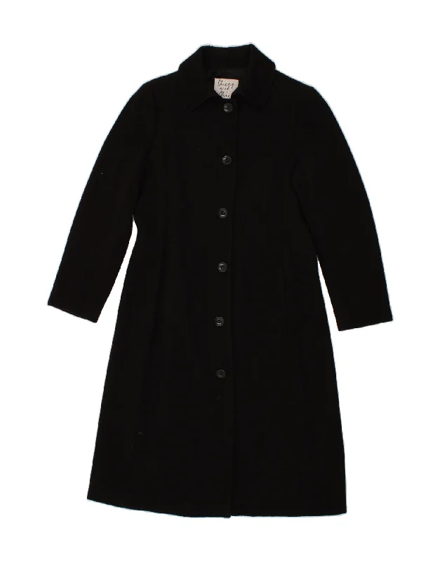 MOSCHINO Womens Overcoat UK 14 Large Black