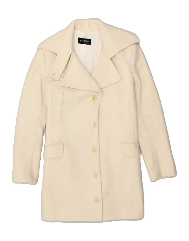 PATRIZIA PEPE Womens Overcoat UK 10 Small Off White