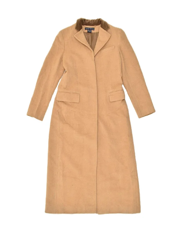 RALPH LAUREN Womens Overcoat US 10 Large Beige Camelhair