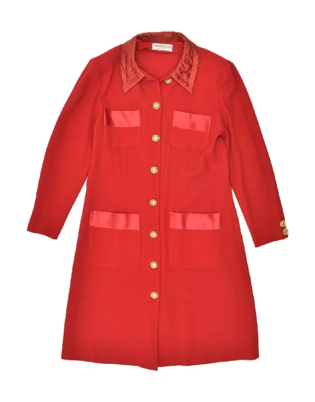 ROCCOBAROCCO Womens Overcoat UK 10 Small Red