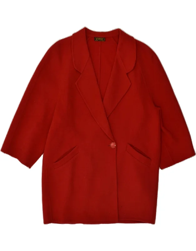 VINTAGE Womens Overcoat UK 14 Large Red