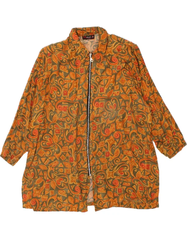 VINTAGE Womens Overcoat UK 22 3XL Orange Paisley