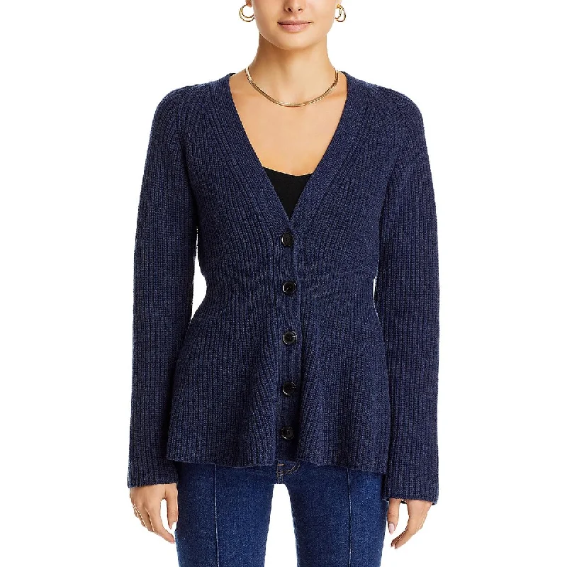 Amalia Womens Open Front Ribbed Cardigan Sweater