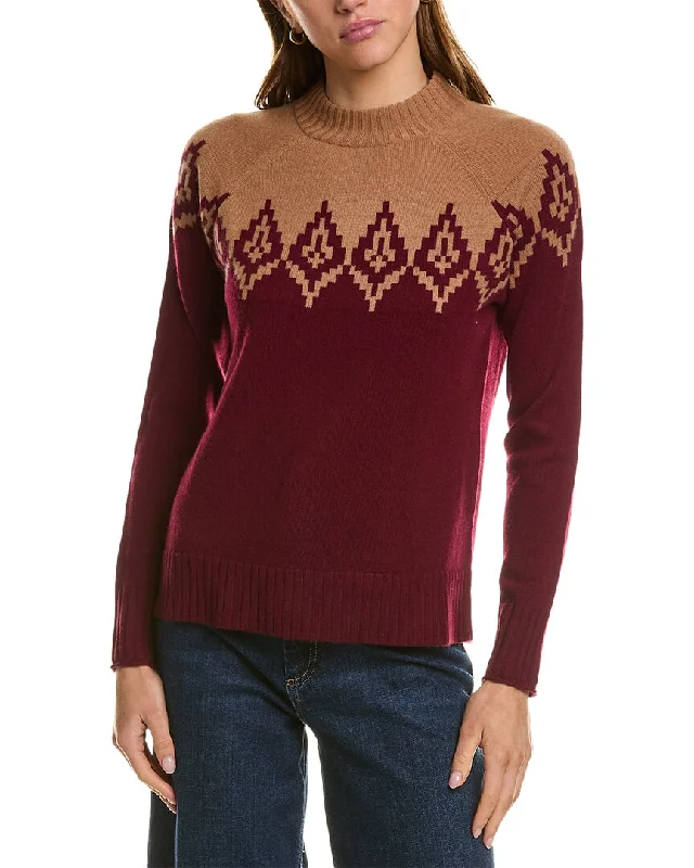 Hannah Rose Diamond Peak Fairisle Wool & Cashmere-Blend Sweater