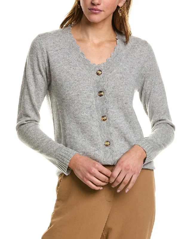 Kier + J Scallop Wool & Cashmere-Blend Cardigan