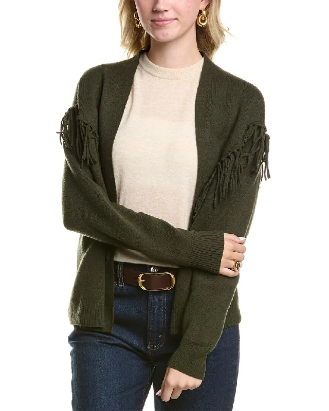 MEIR Fringe Wool & Cashmere-Blend Cardigan