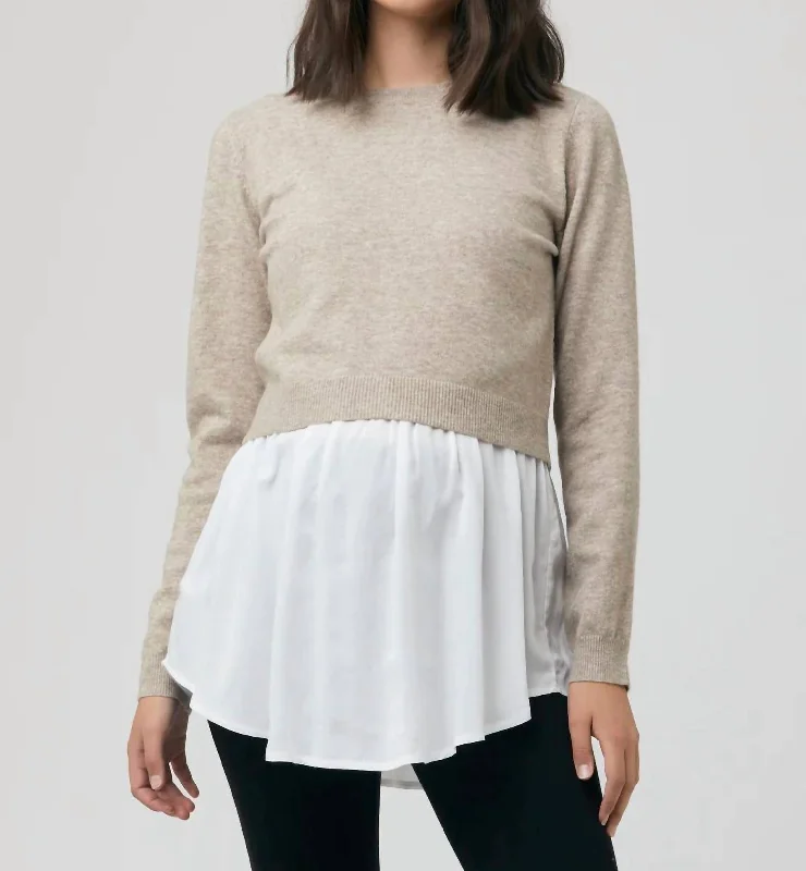 Sandy Detachable Nursing Knit In Latte