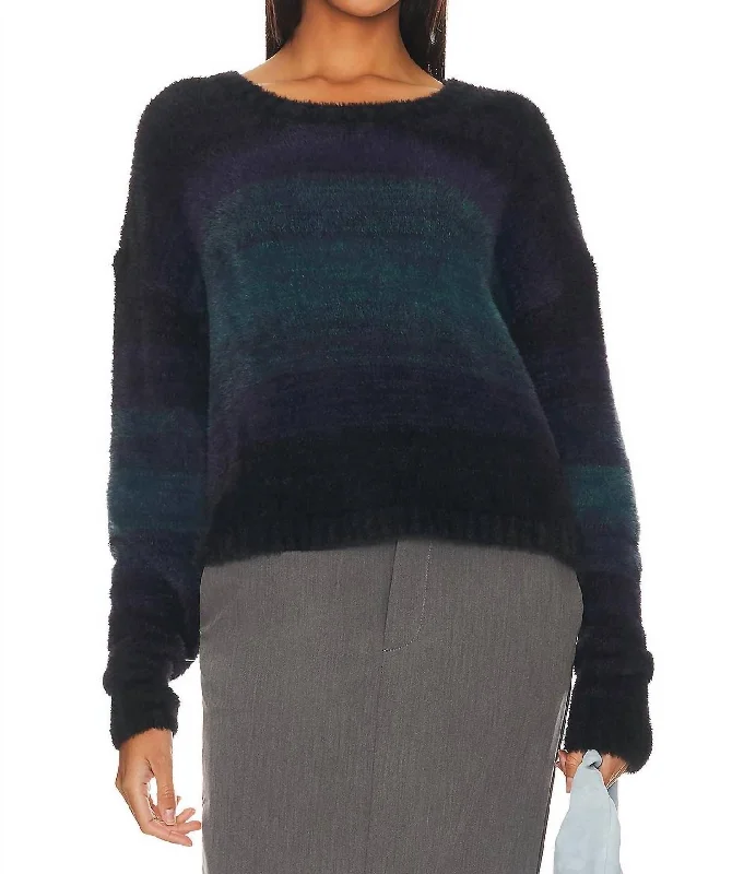 Slouchy Sweater In Midnight Navy Ombre