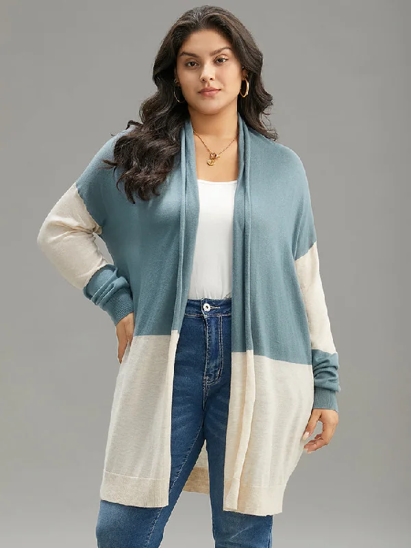 Supersoft Essentials Colorblock Patchwork Drape Cardigan