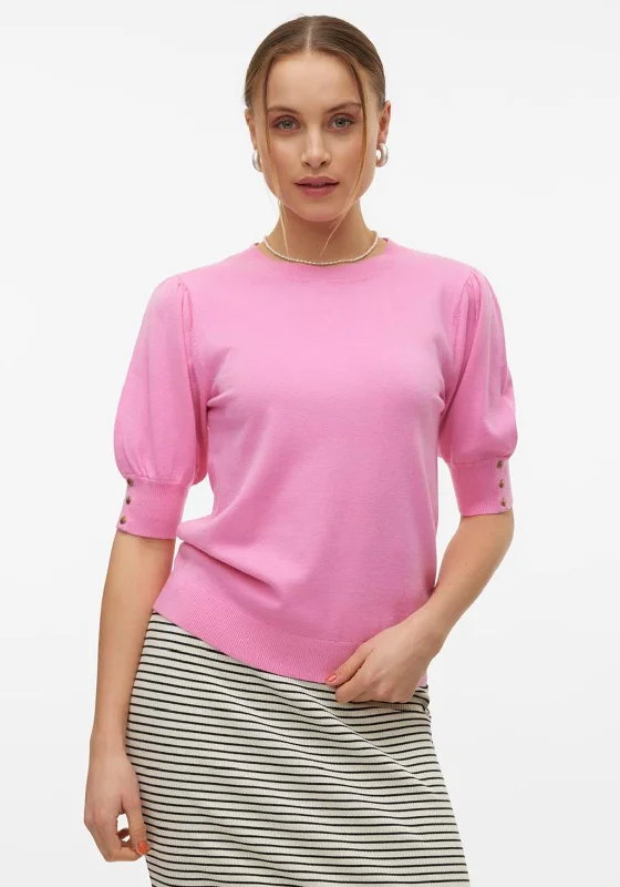 Vero Moda Holly Short Sleeve Sweater, Pink