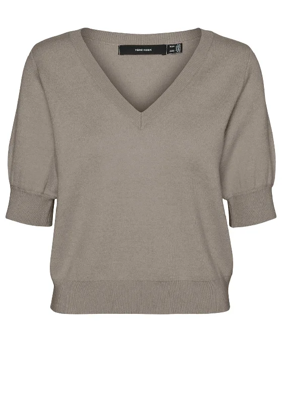 Vero Moda Gold Short Sleeve Jumper, Beige