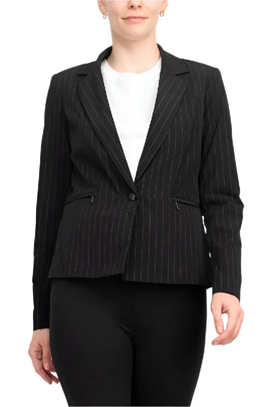 Peace of Cloth textured knit pinstripe blazer